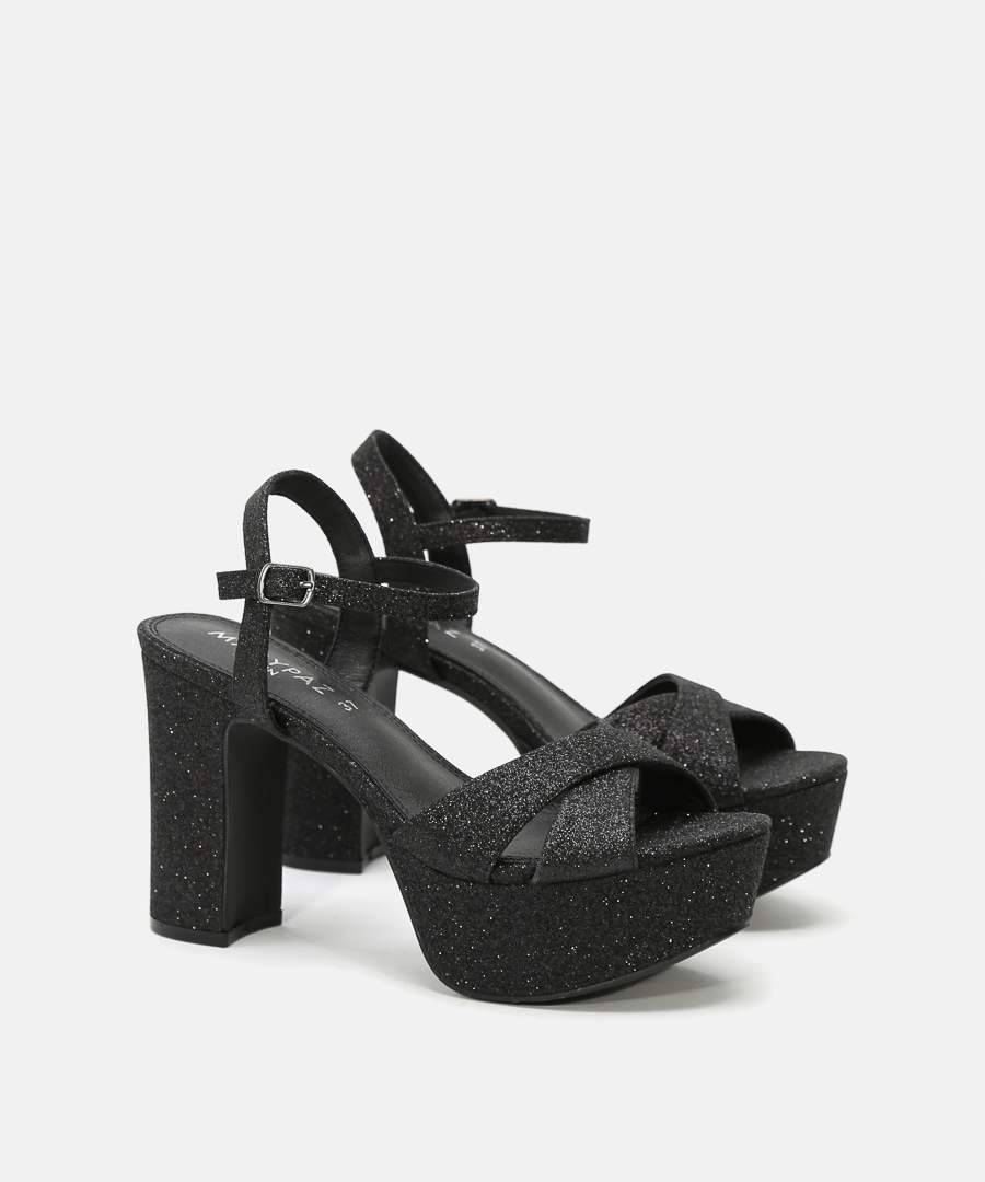 Sandalias plataforma glitter image number null